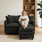 Loveseat Sofa with Ottoman - Image 3