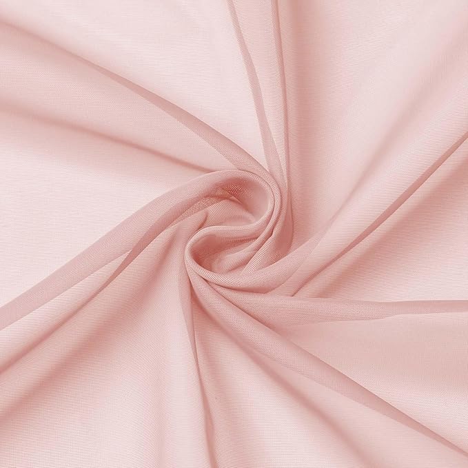 Kitchen Curtains 24 Inch Length Tier 2 Pieces, Blush Sheer Curtain Solid Soft - Image 9