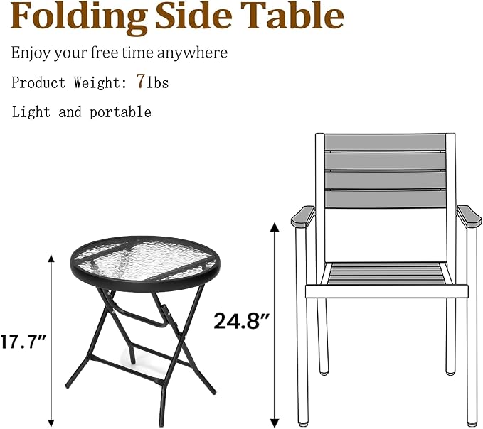 2 Pieces Outdoor Side Table - Image 3