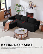 97" Cloud Sectional Couch, Modern Modular Sectional Sofa - Image 5