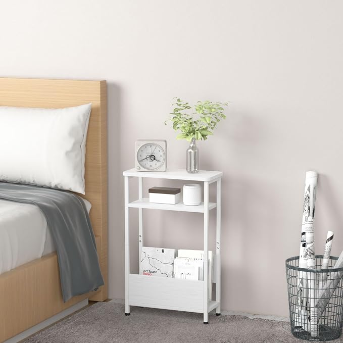 THUMEYE 7.1" Narrow Side Table for Small Spaces, 3 Tier Small End Table - Image 4
