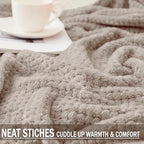 Exclusivo Mezcla Soft Waffle Fleece Bed Blanket Twin XL Size, Tan | Lightweight - Image 6