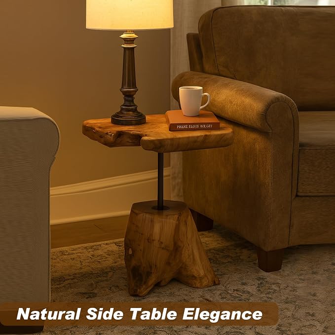 Natural Edge Cedar Stump Side Table - Image 5