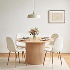 Dining Table Set for 4, Mid Century Modern 47 Inch Wooden Round Dining Table Set - Image 6
