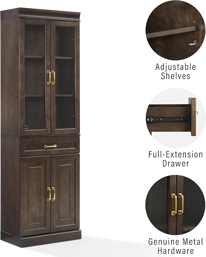 Crosley Furniture Stanton Glass Door Pantry Storage Cabinet - Image 6
