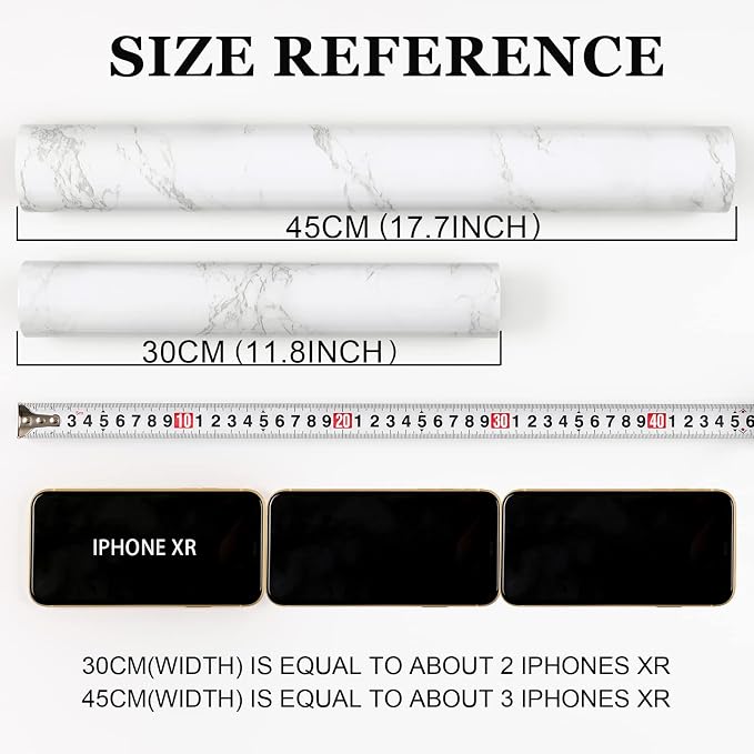 practicalWs Glossy Marble Contact Paper Granite White/Grey Kitchen Countertop - Image 8