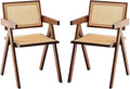 Furlide Rattan Accent Chairs, Modern Mid Century Dining Chairs Set of 2 by Furlide