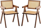 Furlide Rattan Accent Chairs, Modern Mid Century Dining Chairs Set of 2 by Furlide