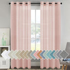 H.VERSAILTEX Linen Curtains 90 inches Long Linen Curtains/Natural Linen Blended by HVERSAILTEX