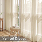 MIULEE Cream Sheer Curtains 84 Inches Long 4 Panels 42 x 84 Inches | Light - Image 5