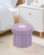 B FSOBEIIALEO Storage Ottoman Foldable, Sunflower Shaped Small Footrest - Image 7