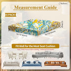 CALBODE 8pcs Outdoor Tropical Plant Printed Sofa Seat Cushion Covers Strechable - Image 2