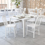 Flash Furniture Gael Commercial Grade 2 Pack White Metal Indoor-Outdoor Chair - Image 2