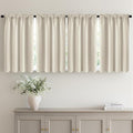 MIULEE 4-Panel 36 Inch Blackout Kitchen Tier Curtains Over Sink Cream White | by MIULEE