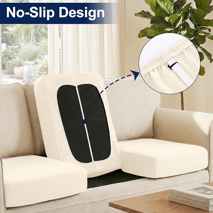 Smiry Waterproof Patio Cushion Covers, Stretch Outdoor Furniture Covers | Couch - Image 4