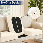 Smiry Waterproof Patio Cushion Covers, Stretch Outdoor Furniture Covers | Couch - Image 4