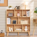 LEYAOYAO Wooden 8 Cube Book Shelf, Natural 3 Tier Bookshelf - Image 5