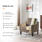 VINGLI Accent Chair for Living Room Chairs Light Brown Reading Chair for - Image 6