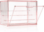 Clear Pink Acrylic Figure Display Case by MSHOMELYDIRECT