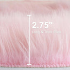 duduta Pink Faux Fur Rug 2x3 ft, Small Fluffy Bedside Rug Seat Covers | Shag - Image 2