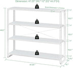 HCHQHS Bookshelf, 4-Tier Industrial Bookcase, Freestanding Tall Bookshelves - Image 3