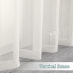 Chyhomenyc Ivory Sheer Curtains 96 Inch Length 2 Panels Set | Elegant, Light - Image 9
