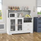Bar Cabinet for Home with LED Light, Coffee Bar Cabinet with Wine & Glass Rack - Image 9