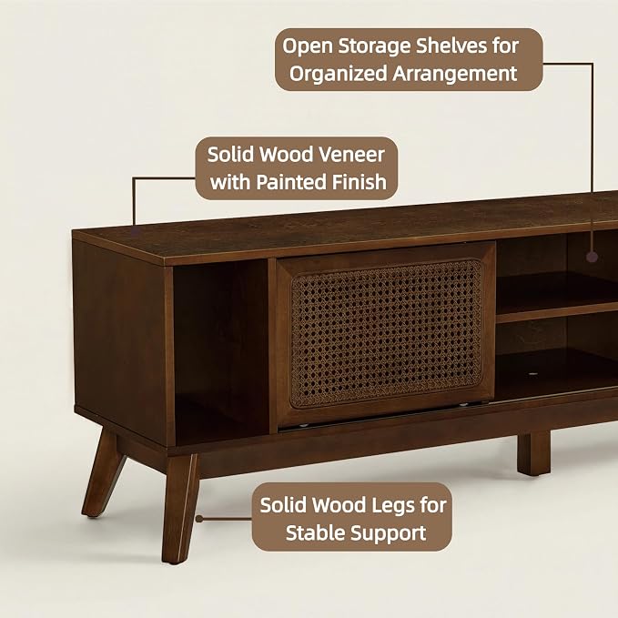 LKTART 68 Inch Mid Century Modern TV Stands - Image 7
