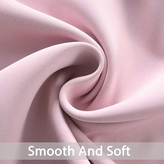 Yakamok Room Darkening Curtains 52x108 inch Long Pink-Living Room | 2 panels - Image 3