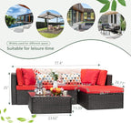 Devoko 5 Pieces Patio Furniture Sets All Weathevr Outdoor Sectional Patio Sofa - Image 9