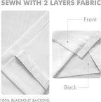 MIULEE White Pinch Pleated 100% Blackout Linen Curtains 40x108 Inches | Room - Image 5