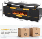 DWVO 70'' TV Stand with 36" Electric Fireplace, Entertainment Center with LED - Image 2