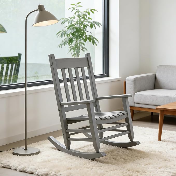 Oversized Outdoor Wooden Rocking Chair - Image 7