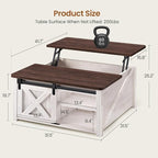 SEDETA 31.5" Lift Top Coffee Table - Image 2