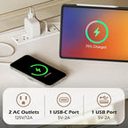 SUPERJARE Nightstand with Charging Station, 17.7 Inches Wider Side Table - Image 4