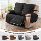 Genina Black Waterproof Loveseat Recliner Cover, Sofa Cover - Image 4