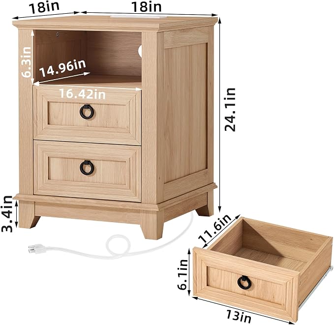 Joaxswe 18" Farmhouse Night Stand - Image 2