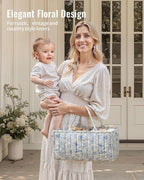 Blissful Diary Floral Diaper Caddy Organizer, Stylish Nursery Storage Basket - Image 7
