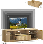 TEENFON 55" TV Stand for TVs Up to 60", Modern Fluted Entertainment Center - Image 2