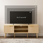 LCRBOL TV Stand for Living Room, Boho Entertainment Center for 55/60 inch TVs - Image 3