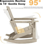 Adirondack Rocking Chair with Retractable Ottoman, Outdoor Folding Adirondack - Image 5