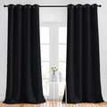 NICETOWN Blackout Black Curtains 102 inches Long 2 Panels Burg, Grommet Thermal by NICETOWN