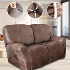 ANARACHON Loveseat Recliner Cover Leather Look Recliner Loveseat Covers - Image 5