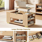 COMHOMA Lift Top Coffee Tables for Living Room, Adjustable Wooden Tea Table for - Image 6