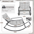 RADIATA 2pcs Rocking Lounge Chair, Indoor Outdoor Reclining Lounger - Image 2