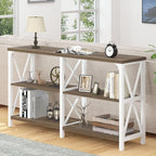 LVB Farmhouse Entryway Table, Industrial Wood Sofa Table by LVB