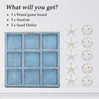 NIKKY HOME Beach Decor Tic Tac Toe Wood Board Travel Game - Image 4