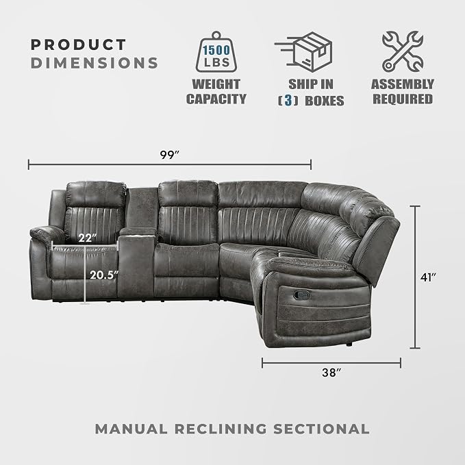 Lexicon Reclining Sectional Couches - Image 2