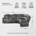 Lexicon Reclining Sectional Couches - Image 2
