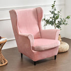 HAOYONG Velvet Wingback Armchair Covers 2-Piece Elastic Stretch Wingback Chair - Image 2